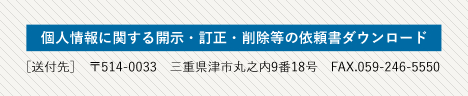 「個人情報に関する開示・訂正・削除等の求め」に応じる手続き等に関して ▶